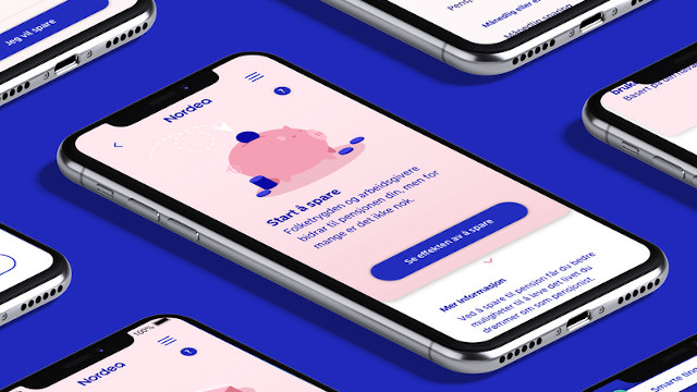 Mobil skjerm som viser tjenesten Nordea Boost
