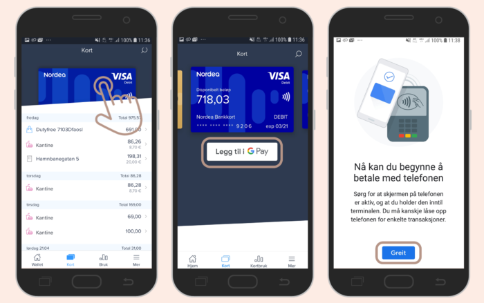 Google Pay legg til i Wallet - NO
