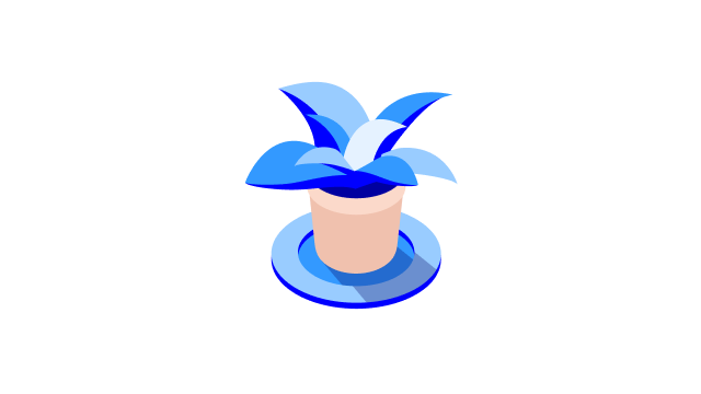 Illustrajon av en potteplante.