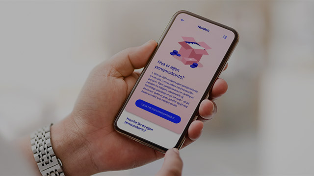 Mobil skjerm som viser tjenesten Nordea Boost