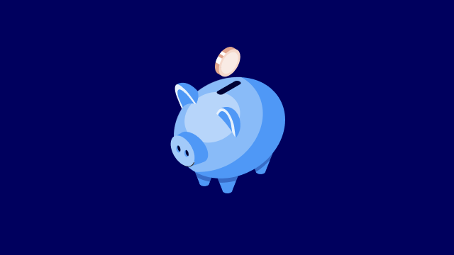 Savings piggybank icon dark blue - 640x360