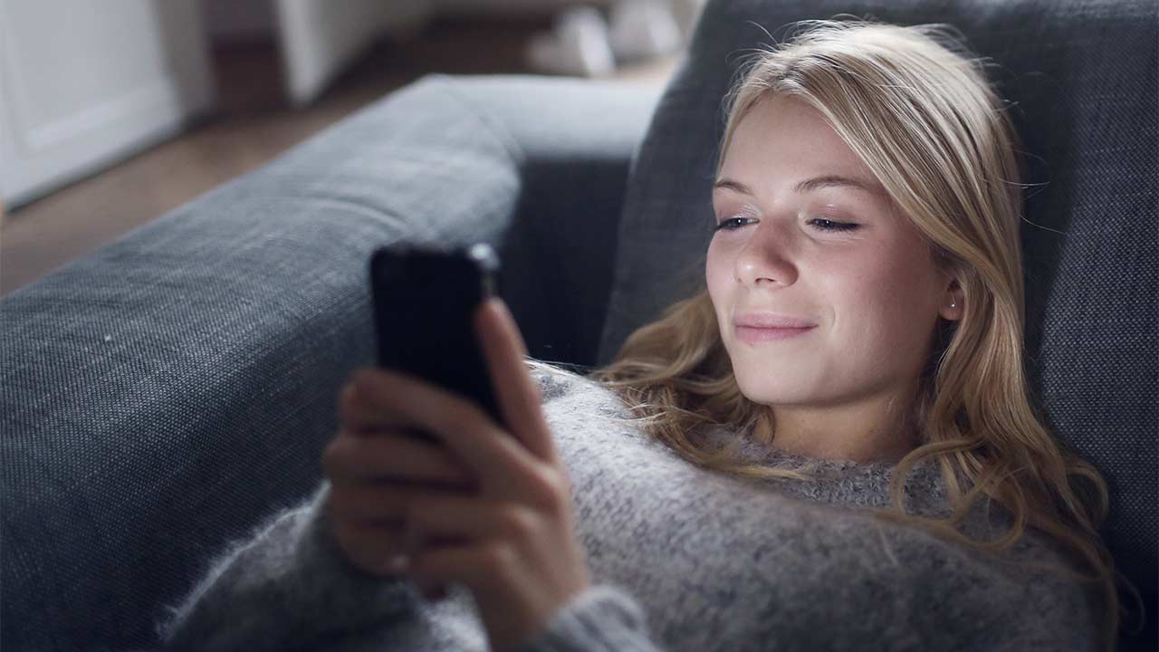 young woman with a smartphone