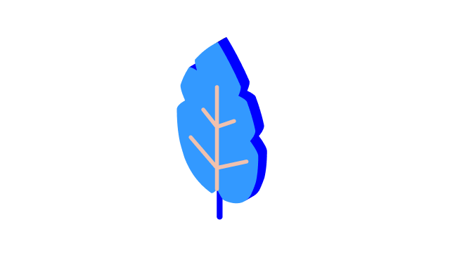 Illustrasjon på et blad fra et tre.