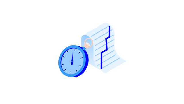 Report graph with clock white - 640x360