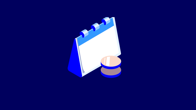 Calendar coins dark blue - 640x360