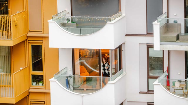 Galina på balkongen