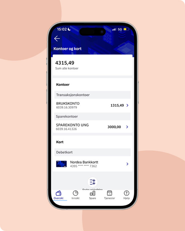 Nordea Familie - Konto, kort og mobilbank for barn og unge